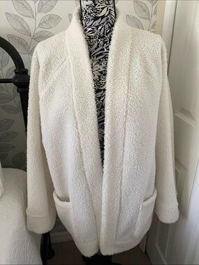 Haven Well Within Cream Sherpa Lounge Cardigan Jacket -Size XL